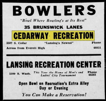 Cedarway Recreation - Feb 1950 Ad (newer photo)